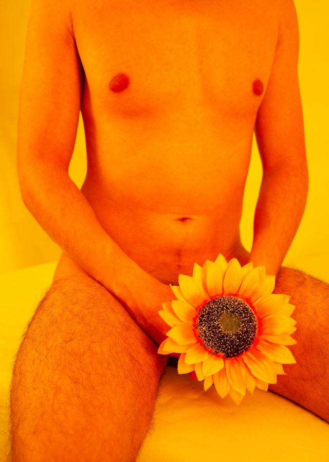 Mixed media: Photograph of a Latino nude model and digital painting. Credit: Photo by Javier Soriano/LoveIsAmor.com