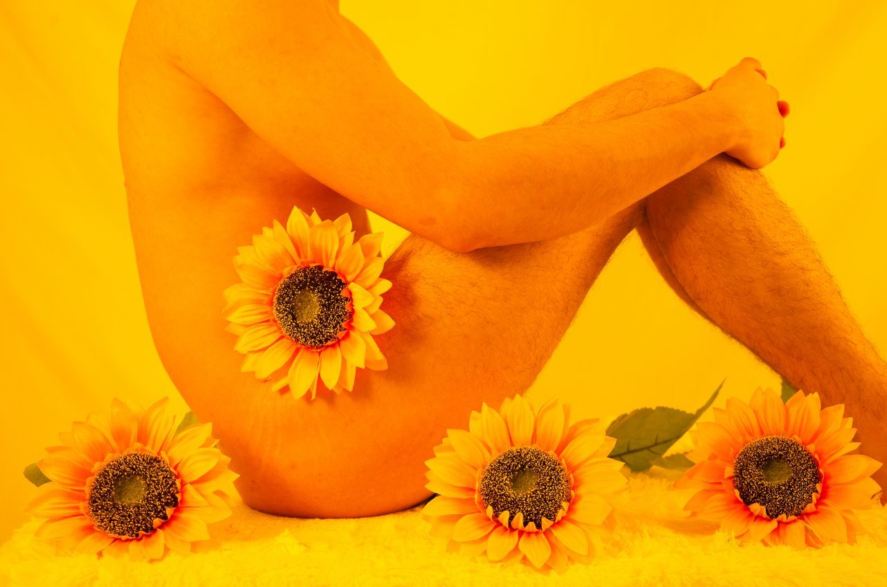 Mixed media: Photograph of a Latino nude model and digital painting. Credit: Photo by Javier Soriano/LoveIsAmor.com