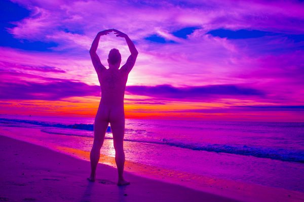 Mixed media: Photograph of a Latino nude model and digital painting. Credit: Photo by Javier Soriano/LoveIsAmor.com