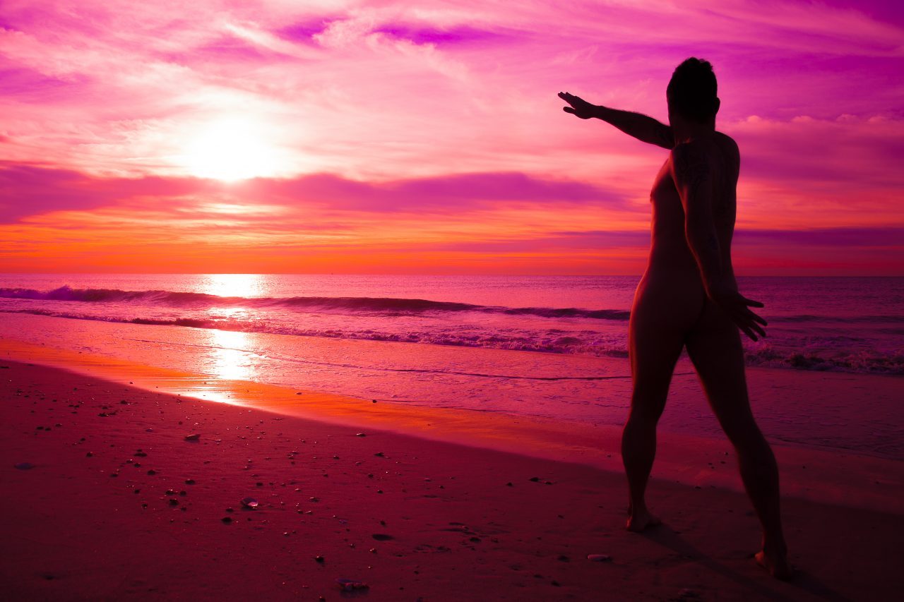 Mixed media: Photograph of a Latino nude model and digital painting. Credit: Photo by Javier Soriano/LoveIsAmor.com