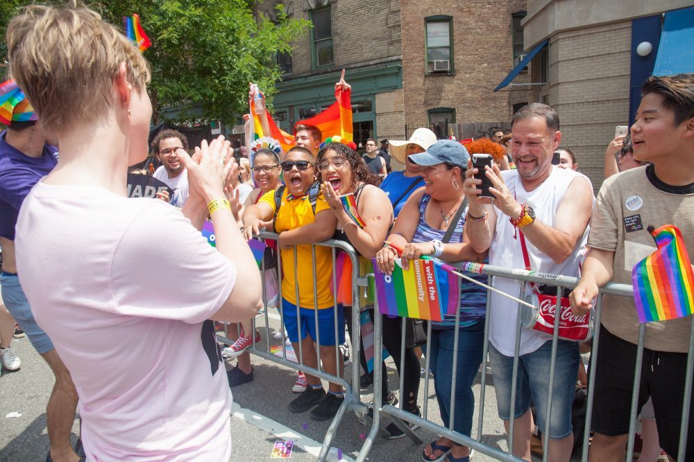 Sunday, June 24, 2018. New York City – New Yorkers celebrated the biggest LGBTQ Pride March in the United States of America. This year, the NYC Pride March celebrated 49 years. Cynthia Nixon was one of the thousands of people that marched this year. Cynthia is Lesbian and has a Transgender son. Cynthia Nixon is a lifelong New Yorker, actor, and progressive advocate running for governor of New York State to fight for a better, more fair New York. The primary elections in New York are on Thursday, September 13, 2018. Photo by Javier Soriano/LoveIsAmor.com