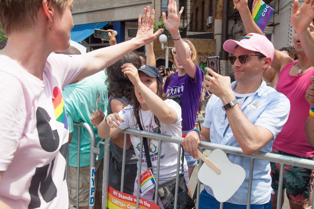 Sunday, June 24, 2018. New York City – New Yorkers celebrated the biggest LGBTQ Pride March in the United States of America. This year, the NYC Pride March celebrated 49 years. Cynthia Nixon was one of the thousands of people that marched this year. Cynthia is Lesbian and has a Transgender son. Cynthia Nixon is a lifelong New Yorker, actor, and progressive advocate running for governor of New York State to fight for a better, more fair New York. The primary elections in New York are on Thursday, September 13, 2018. Photo by Javier Soriano/LoveIsAmor.com