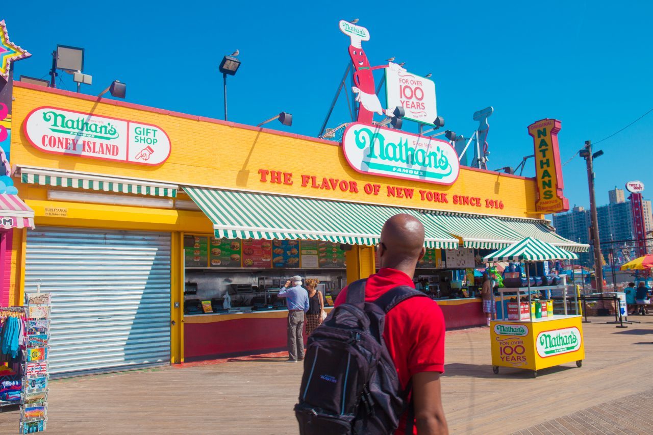 9/5/2018 Boardwalk and Nathan's (the flavor of New York since 1916). Coney Island. Brooklyn, New York City. Credit: Photo by LoveIsAmor.com