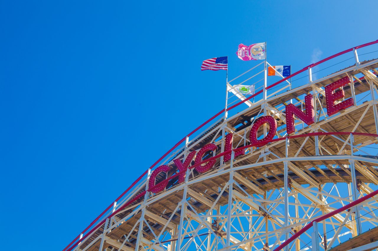 9/5/2018 The Cyclone roller coaster. Coney Island. Brooklyn, New York City. Credit: Photo by LoveIsAmor.com