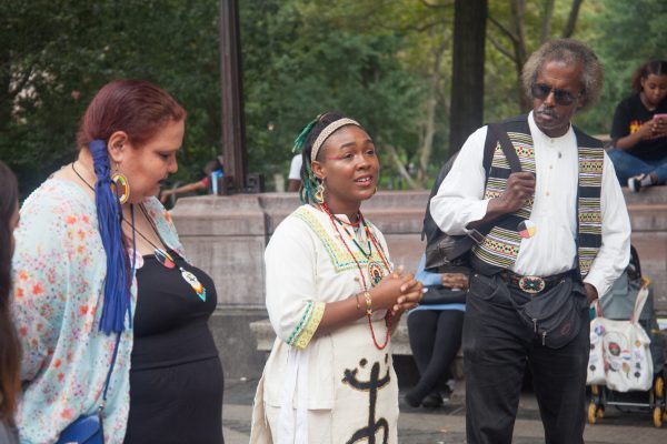 Sunday, October 7th, 2018. Columbus Circle. West 59th Street and Central Park West. Manhattan, New York City - Indigenous people and their allies at the 11th Annual Indigenous Day of Remembrance. Credit: Photo by LoveIsAmor.com
