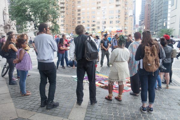 Sunday, October 7th, 2018. Columbus Circle. West 59th Street and Central Park West. Manhattan, New York City - Indigenous people and their allies at the 11th Annual Indigenous Day of Remembrance. Credit: Photo by LoveIsAmor.com