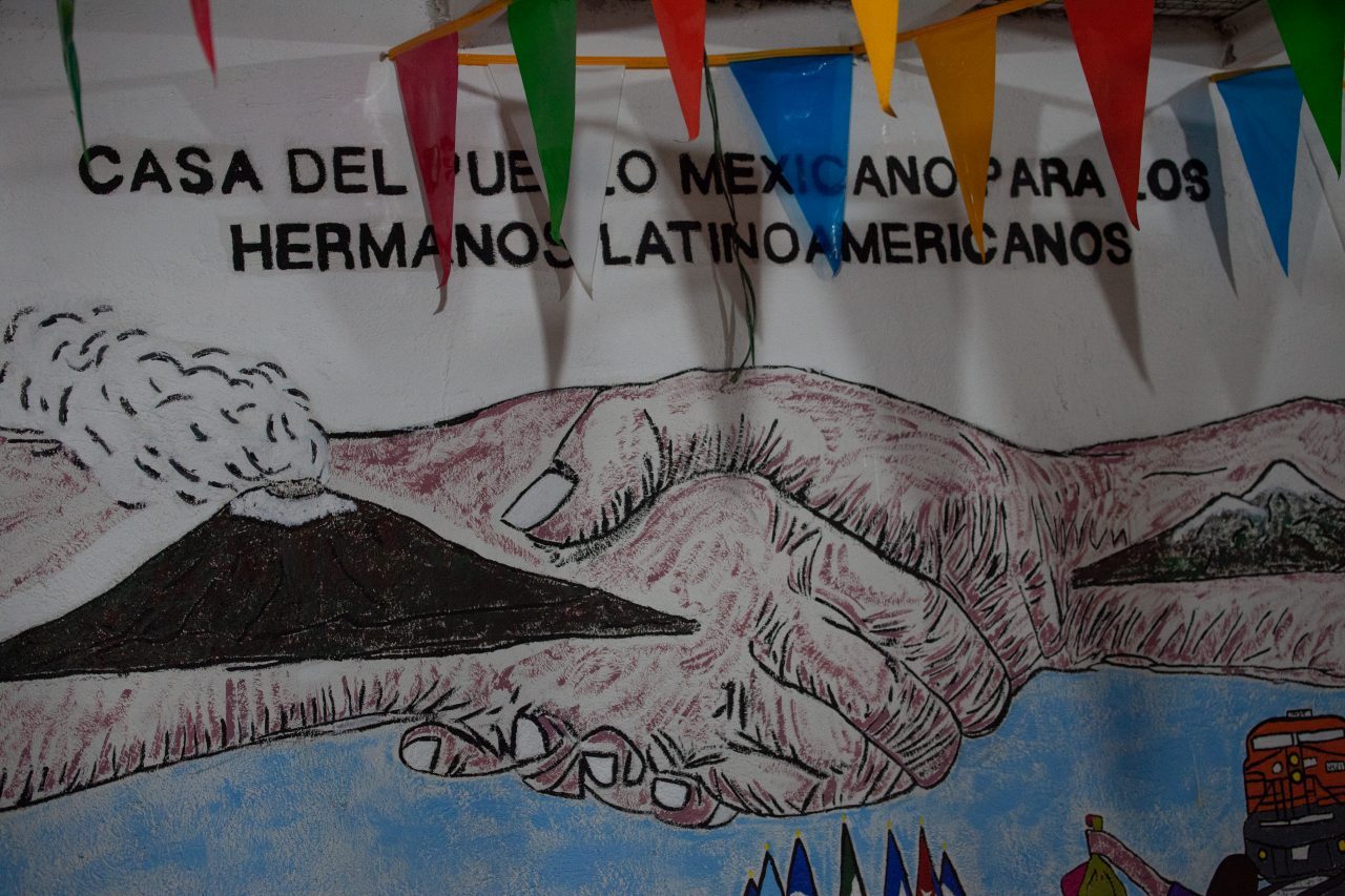Tlaquepaque, Guadalajara. Jalisco, Mexico. Sunday, November 18th, 2018. Mural at "El Refugio. Casa del Migrante." "Casa del pueblo mexicano para los hermanos Latinoamericanos." Credit: Photo by LoveIsAmor.com
