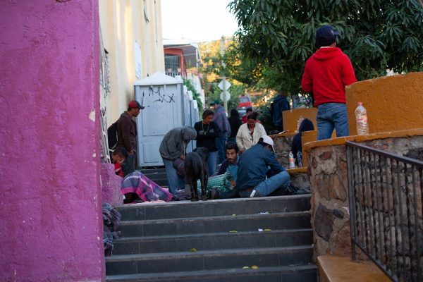 Tlaquepaque, Guadalajara. Jalisco, Mexico. Monday, November 19th, 2018. Refugees from El Salvador waking up. They slept at "El Refugio. Casa del Migrante." They are part of the third caravan. Credit: Photo by LoveIsAmor.com