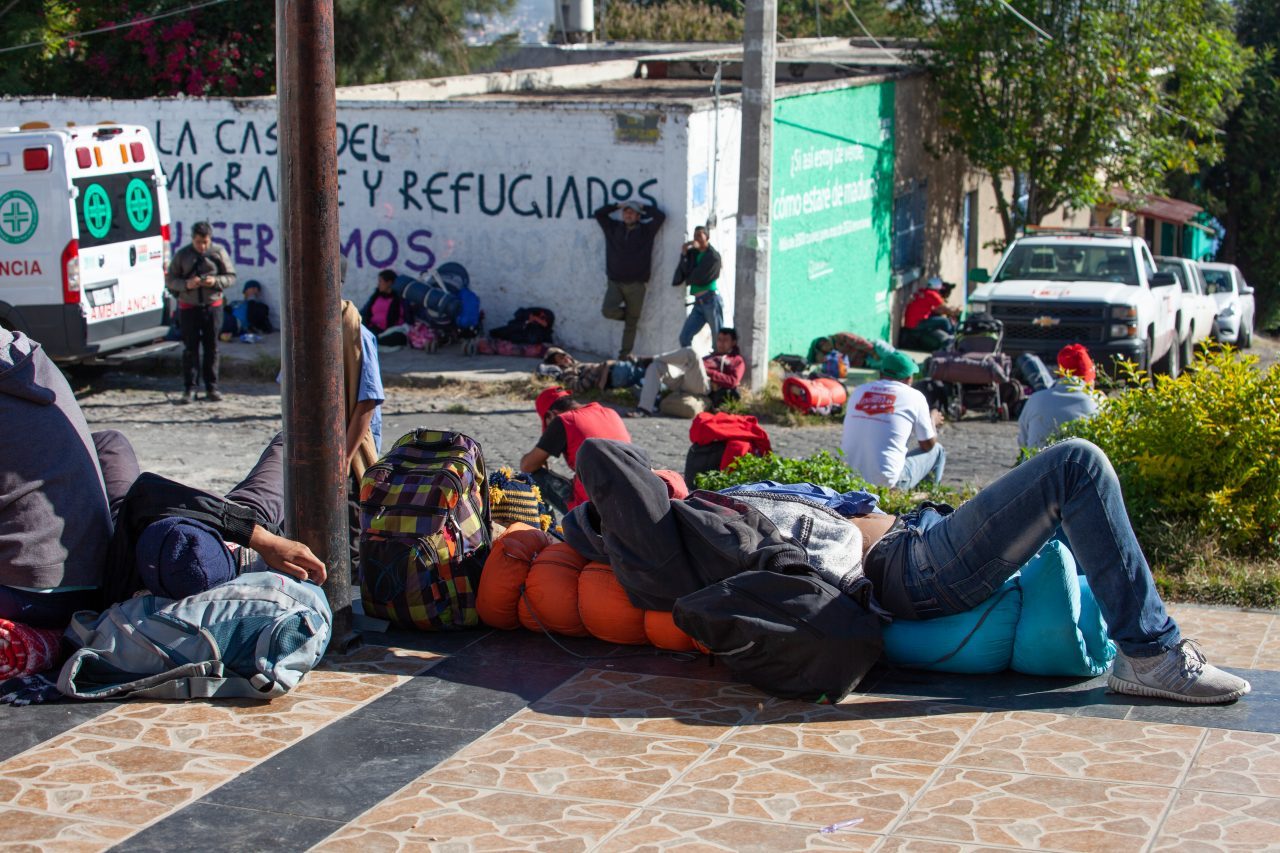 Tlaquepaque, Guadalajara. Jalisco, Mexico. Monday, November 19th, 2018. Hundreds of refugees fleeing violence and extreme poverty in Central America have been staying at "El Refugio. Casa del Migrante" for one or two days. These immigrants are part of the second caravan. They are resting before they start walking to Sinaloa. Credit: Photo by LoveIsAmor.com