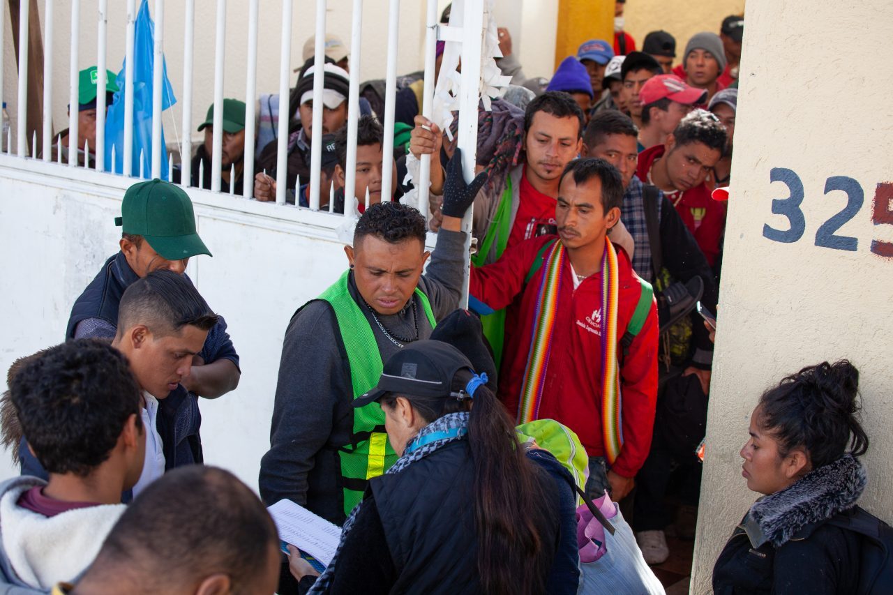 Tlaquepaque, Guadalajara. Jalisco, Mexico. Monday, November 19th, 2018. Refugees waiting their turn to board a bus that will transport them to Sinaloa. Hundreds of refugees fleeing violence and extreme poverty in Central America have been staying at "El Refugio. Casa del Migrante" for one or two days. These refugees are part of the second caravan. They want to travel to Tijuana, Baja California and apply for asylum in the United States of America. Credit: Photo by LoveIsAmor.com