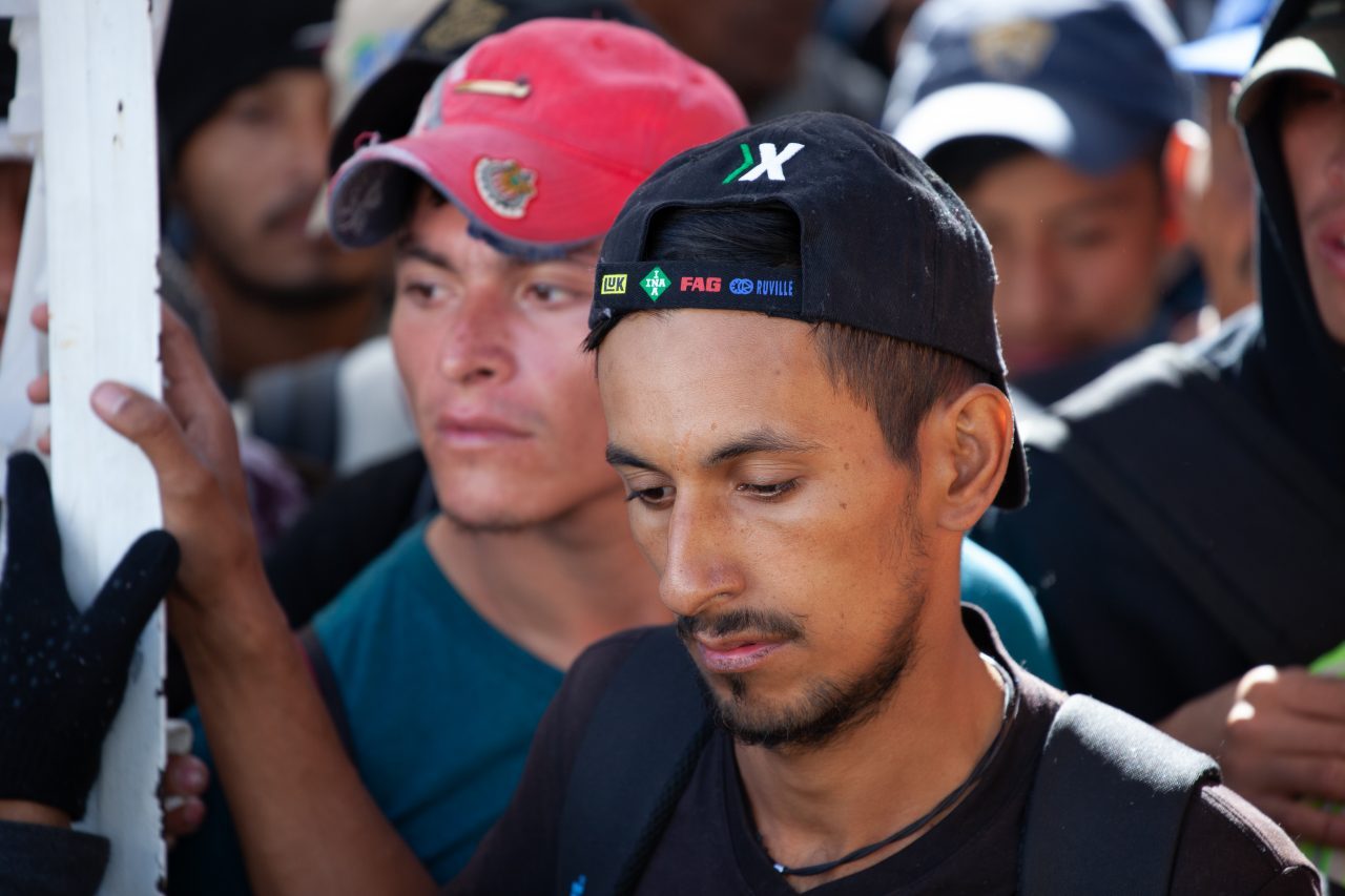 Tlaquepaque, Guadalajara. Jalisco, Mexico. Monday, November 19th, 2018. A refugee waiting his turn to board a bus to Sinaloa. Hundreds of refugees fleeing violence and extreme poverty in Central America have been staying at "El Refugio. Casa del Migrante" for one or two days. These refugees are part of the second caravan. They want to apply for asylum in the United States of America. Credit: Photo by LoveIsAmor.com
