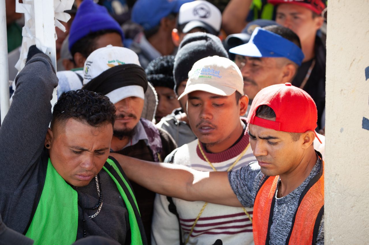 Tlaquepaque, Guadalajara. Jalisco, Mexico. Monday, November 19th, 2018. Refugees waiting their turn to board a bus that will transport them to Sinaloa. Hundreds of refugees fleeing violence and extreme poverty in Central America have been staying at "El Refugio. Casa del Migrante" for one or two days. These refugees are part of the second caravan. They want to travel to Tijuana, Baja California and apply for asylum in the United States of America. Credit: Photo by LoveIsAmor.com