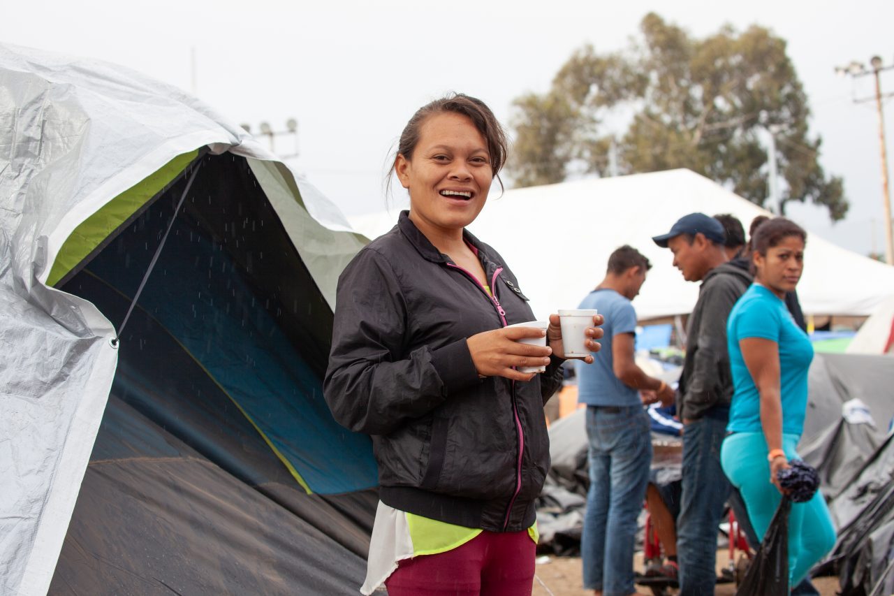 Tijuana, Baja California. Mexico. Thursday, November 29th, 2018. A refugee boy wanted to take a picture with my camera. He took a picture of his mother. Refugees are staying at Unidad Deportiva Benito Juárez (an improvised shelter for the caravans of immigrants). Refugees are fleeing violence in their countries in Central America. They want to apply for asylum in the United States of America. They were told they have to wait more than a month to apply for asylum. Credit: Photo by LoveIsAmor.com