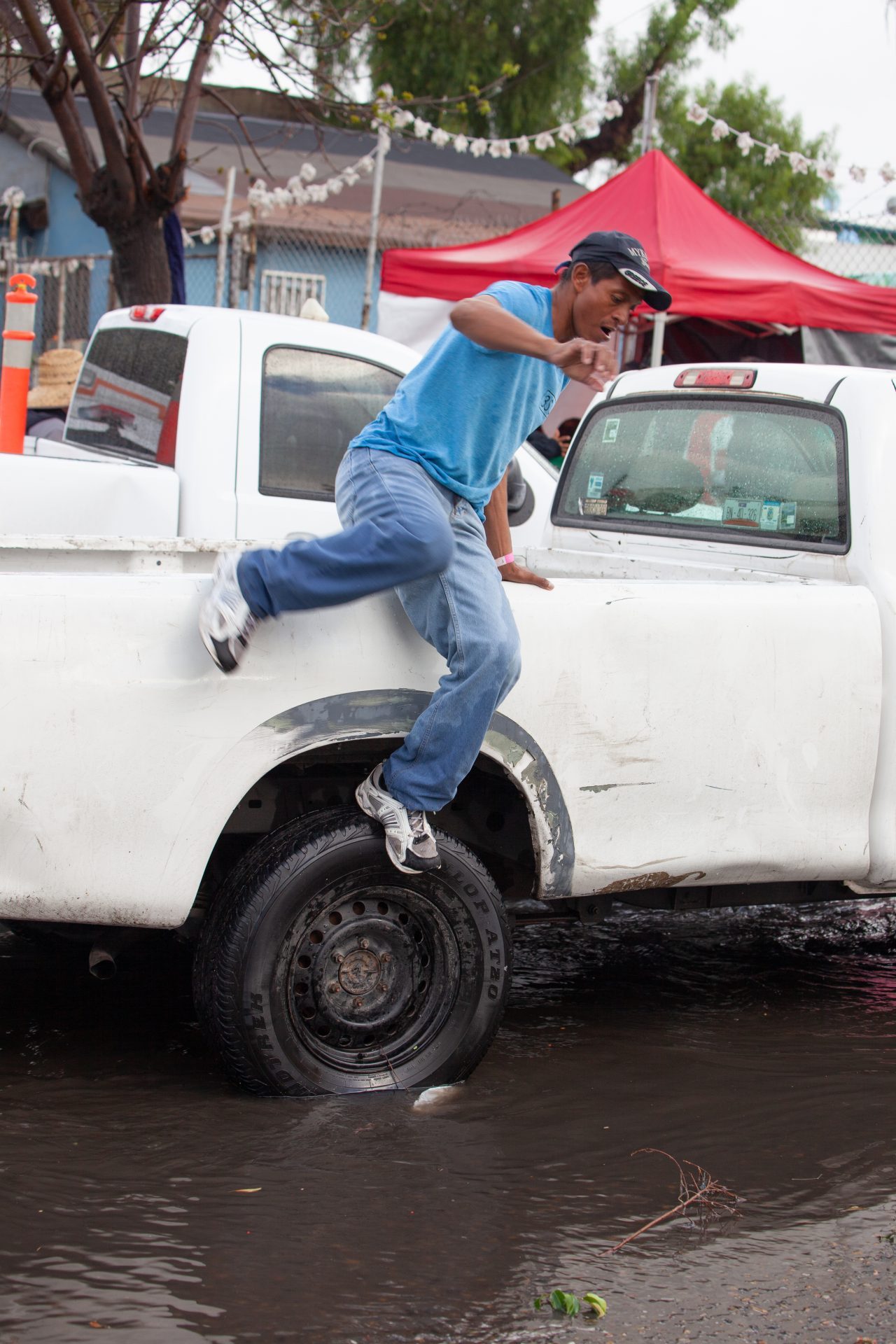 Tijuana, Baja California. Mexico. Thursday, November 29th, 2018. It was raining last night and it was raining all day today. The Mexican government needs to find a shelter for the refugees where they can be protected from the rain and cold. Refugees are staying at Unidad Deportiva Benito Juárez (an improvised shelter for the caravans of immigrants). Refugees are fleeing violence in their countries in Central America. They want to apply for asylum in the United States of America. They were told they have to wait more than a month to apply for asylum. Credit: Photo by LoveIsAmor.com
