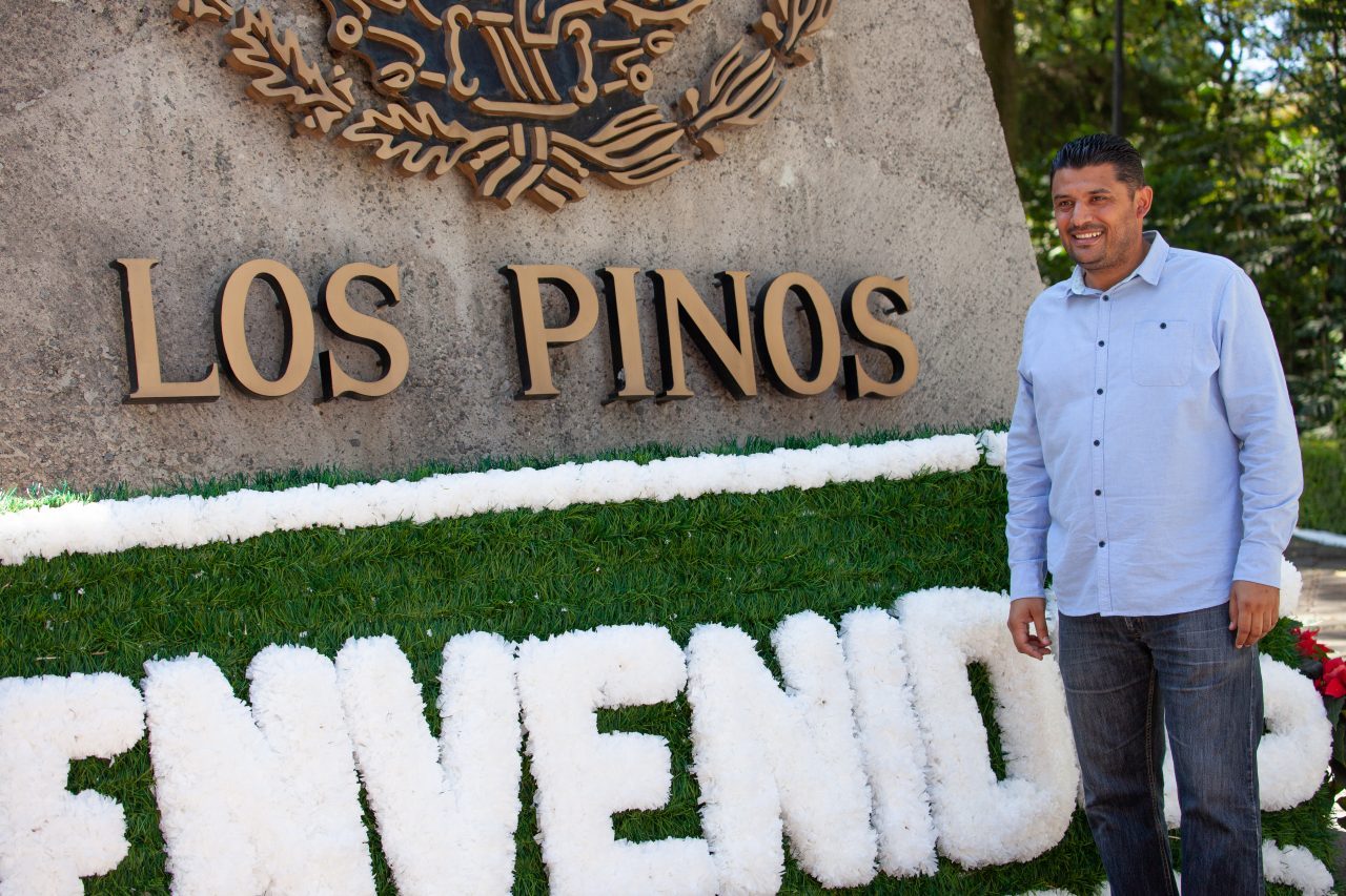 Mexico City, Mexico. Saturday, December 1, 2018. One of the first visitors at the new cultural facility. The "Official Residence of Los Pinos" was the residence of the Mexican presidents. As of Saturday, December 1, 2018, it will be known as the "Los Pinos Cultural Complex." The official website says: "Los Pinos will be a completely open space for all Mexicans." Today was the inauguration of Mexican President Andrés Manuel López Obrador. People came to Los Pinos to celebrate this historic day. Credit: Photo by LoveIsAmor.com