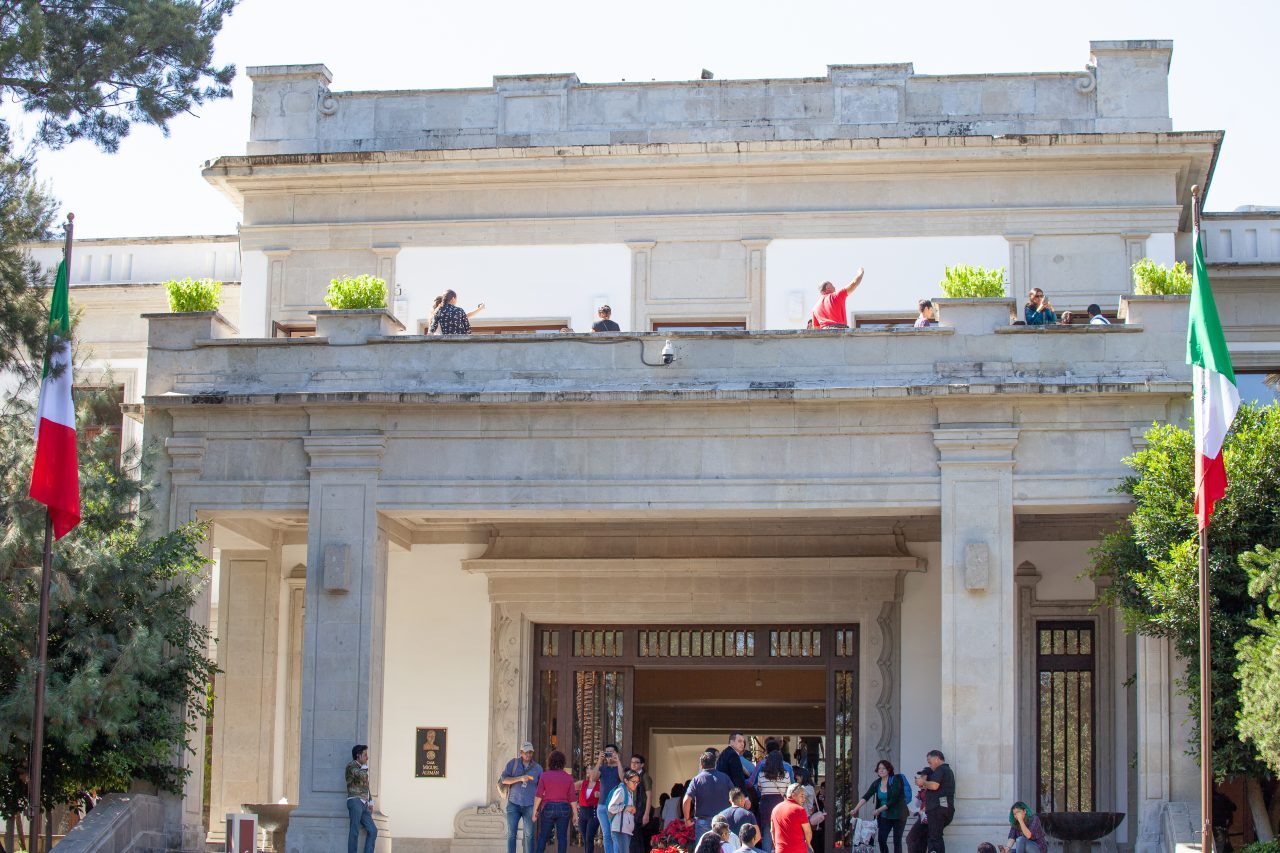 Mexico City, Mexico. Saturday, December 1, 2018. First visitors entering the house where Mexican Presidents used to live. The "Official Residence of Los Pinos" was the residence of the Mexican presidents. As of Saturday, December 1, 2018, it will be known as the "Los Pinos Cultural Complex." The official website says: "Los Pinos will be a completely open space for all Mexicans." Today was the inauguration of Mexican President Andrés Manuel López Obrador. People came to Los Pinos to celebrate this historic day. Credit: Photo by LoveIsAmor.com