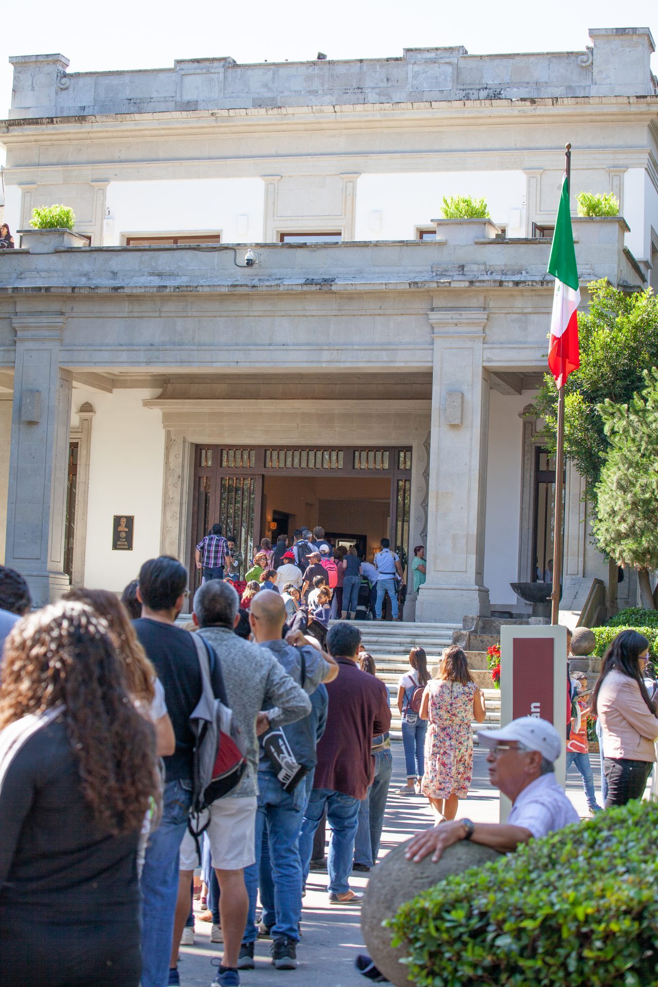 Mexico City, Mexico. Saturday, December 1, 2018. First visitors entering the house where Mexican Presidents used to live. The "Official Residence of Los Pinos" was the residence of the Mexican presidents. As of Saturday, December 1, 2018, it will be known as the "Los Pinos Cultural Complex." The official website says: "Los Pinos will be a completely open space for all Mexicans." Today was the inauguration of Mexican President Andrés Manuel López Obrador. People came to Los Pinos to celebrate this historic day. Credit: Photo by LoveIsAmor.com