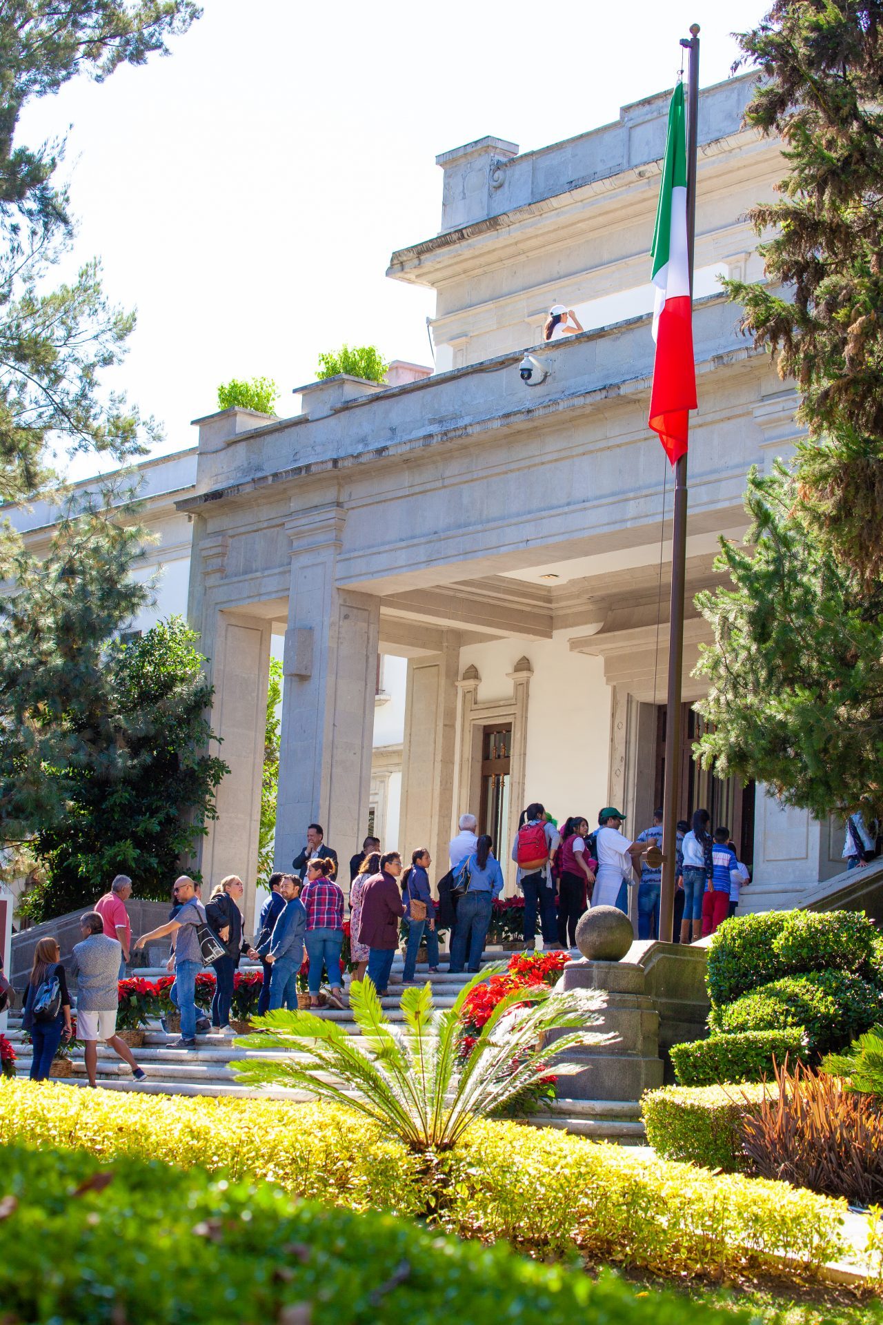 Mexico City, Mexico. Saturday, December 1, 2018. First visitors entering the house where Mexican Presidents used to live. The "Official Residence of Los Pinos" was the residence of the Mexican presidents. As of Saturday, December 1, 2018, it will be known as the "Los Pinos Cultural Complex." The official website says: "Los Pinos will be a completely open space for all Mexicans." Today was the inauguration of Mexican President Andrés Manuel López Obrador. People came to Los Pinos to celebrate this historic day. Credit: Photo by LoveIsAmor.com