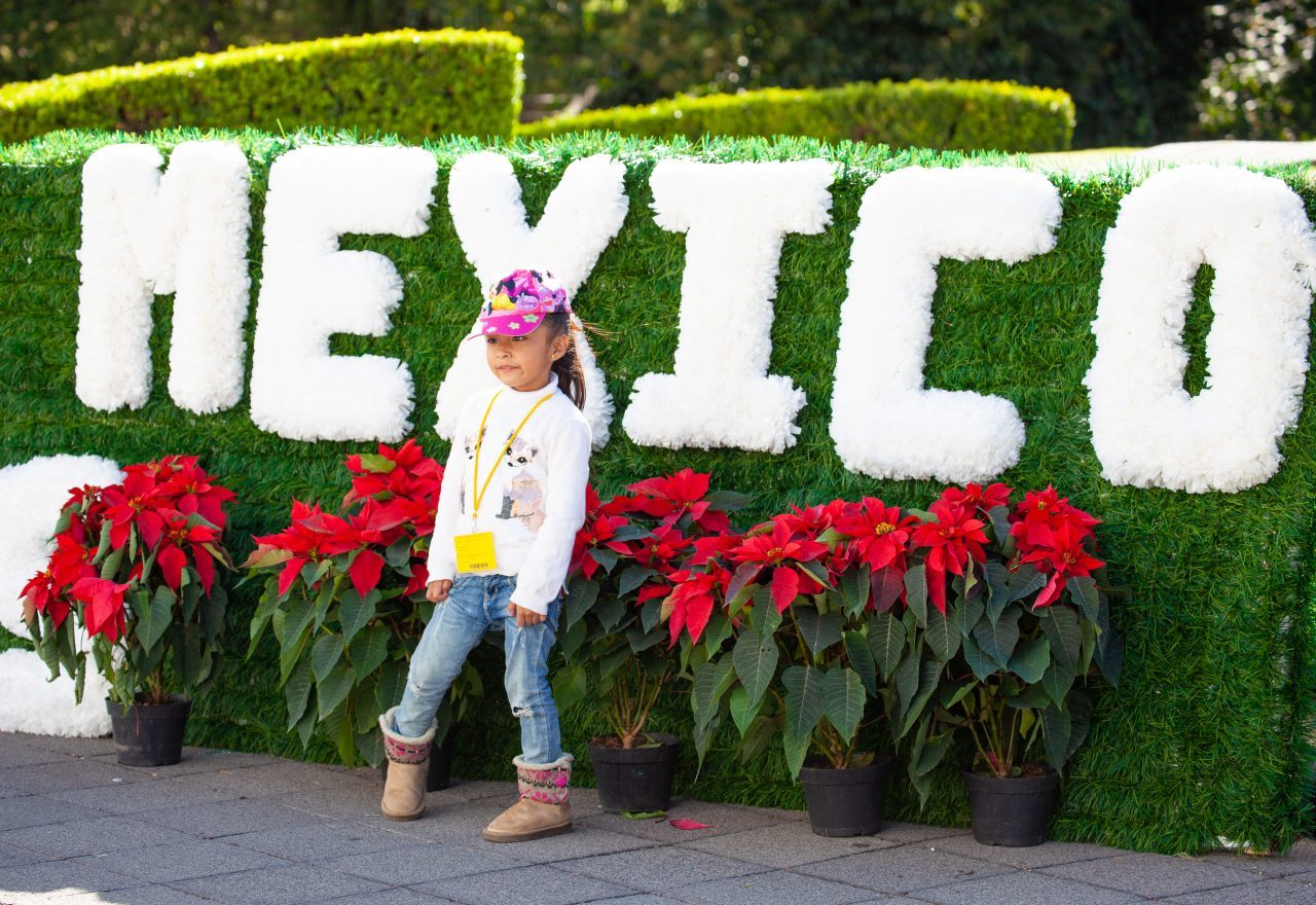 Mexico City, Mexico. Saturday, December 1, 2018. A little girl at Los Pinos Cultural Complex. The "Official Residence of Los Pinos" was the residence of the Mexican presidents. As of Saturday, December 1, 2018, it will be known as the "Los Pinos Cultural Complex." The official website says: "Los Pinos will be a completely open space for all Mexicans." Today was the inauguration of Mexican President Andrés Manuel López Obrador. People came to Los Pinos to celebrate this historic day. Credit: Photo by LoveIsAmor.com