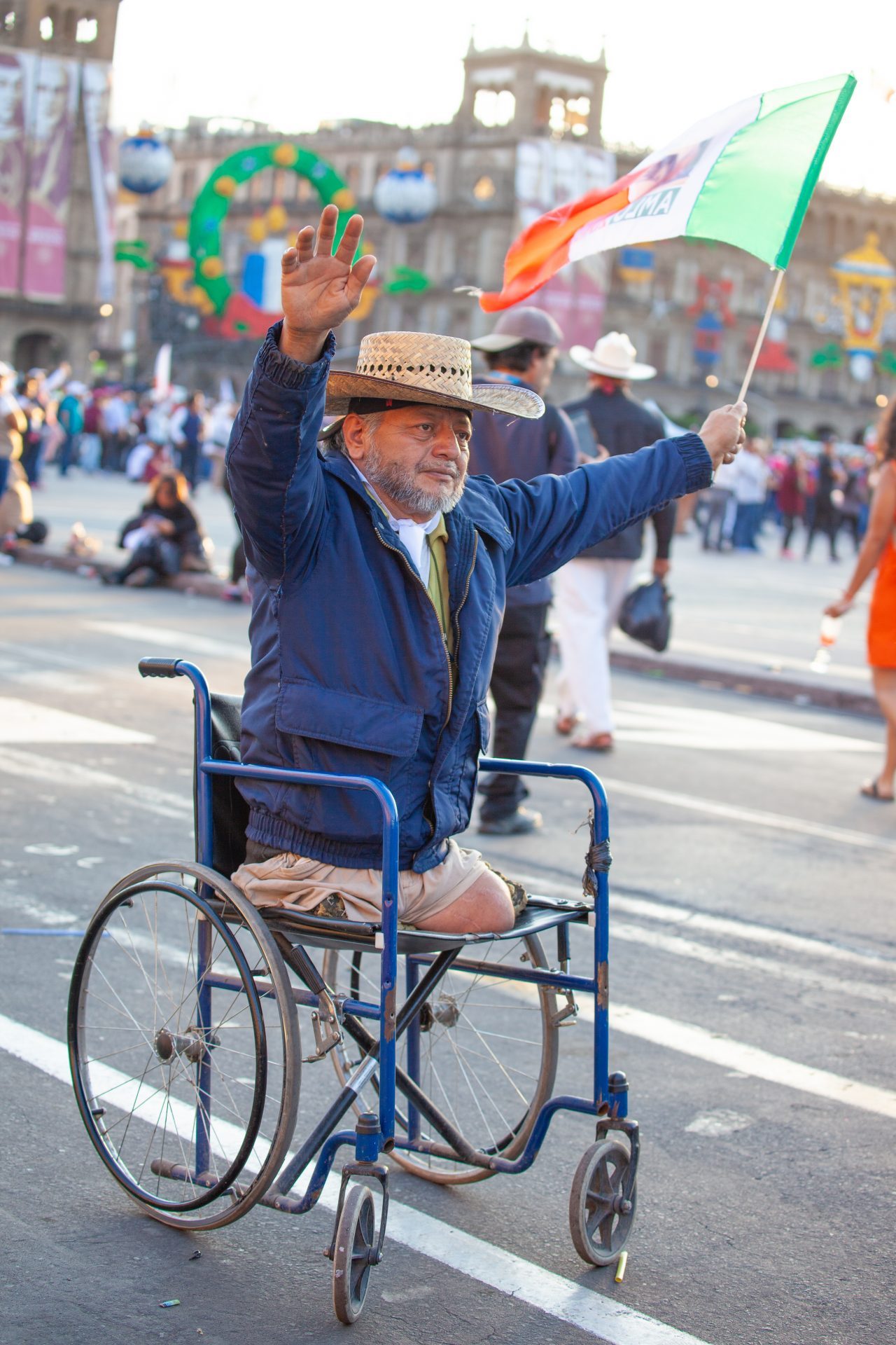 Mexico City, Mexico. Saturday, December 1, 2018. Mexicans celebrate on the Zocalo the inauguration of Mexican President Andrés Manuel López Obrador. People came to celebrate this historic day. López Obrador – known as AMLO - said, “We are going to govern for everyone, but we are going to give preference to the most impoverished and vulnerable. For the good of all, the poor come first.” Andrés Manuel received a spiritual cleansing by indigenous women and men as part of the celebrations. “What we want, what we desire is to purify public life in Mexico. I repeat my commitment: I will not lie, I will not steal or betray the people of Mexico,” the new President said during the religious ceremony. Credit: Photo by LoveIsAmor.com
