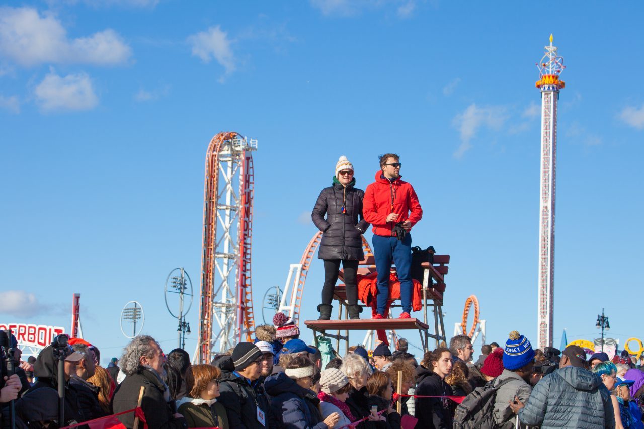 Coney island, Brooklyn. New York City. Tuesday, January 1, 2019 - Today was the New Year’s Day Polar Bear Plunge at Coney Island, New York City. The temperature was more than 50 degrees today. Hundreds of people attended the event. Credit: Photo by LoveIsAmor.com
