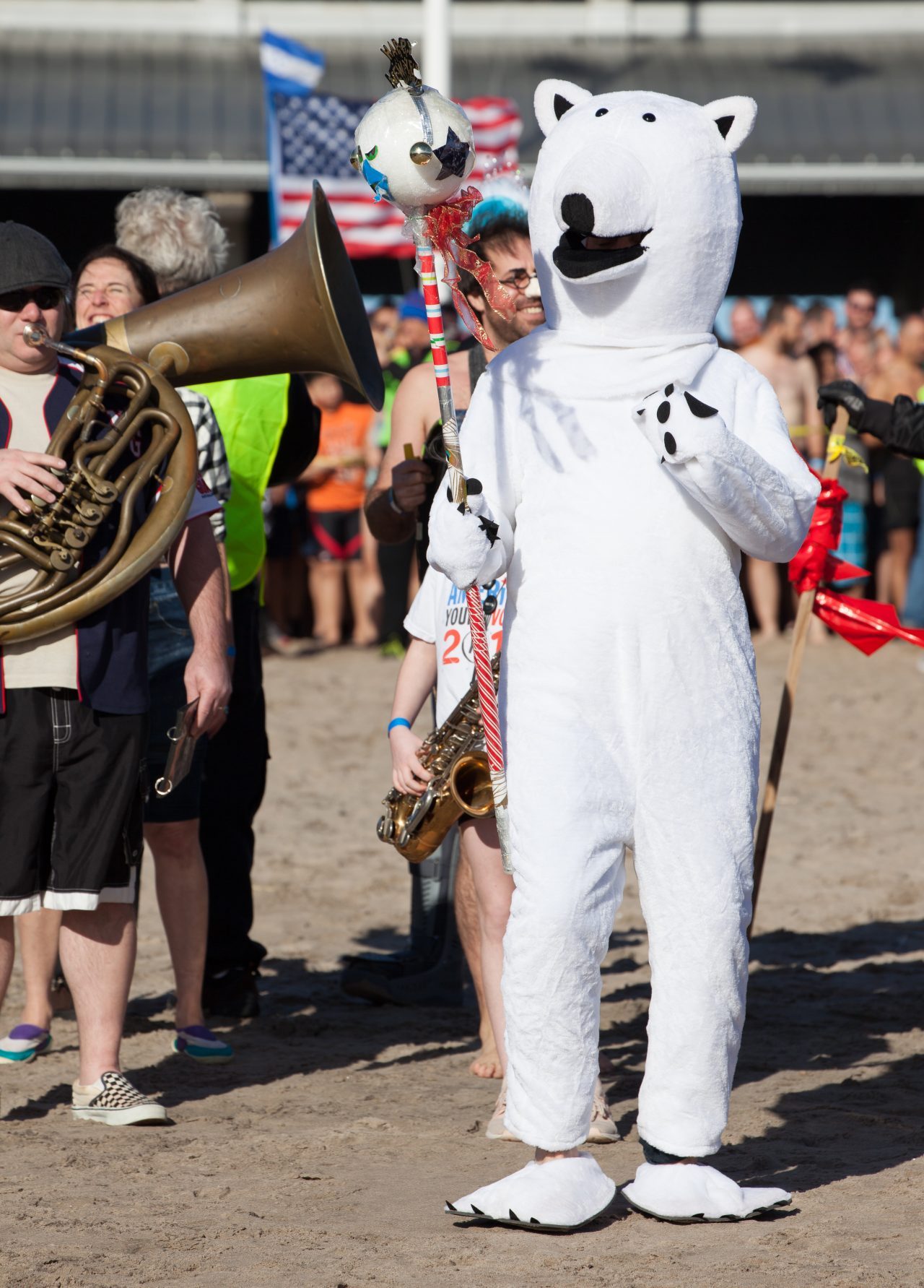 Coney island, Brooklyn. New York City. Tuesday, January 1, 2019 - Today was the New Year’s Day Polar Bear Plunge at Coney Island, New York City. The temperature was more than 50 degrees today. Hundreds of people attended the event. Credit: Photo by LoveIsAmor.com