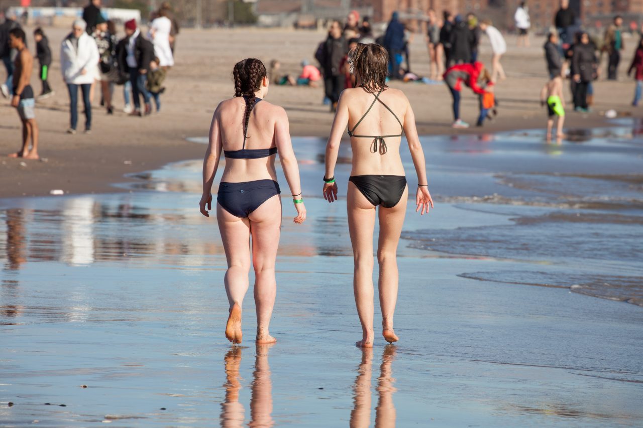 Coney island, Brooklyn. New York City. Tuesday, January 1, 2019 - Today was the New Year’s Day Polar Bear Plunge at Coney Island, New York City. The temperature was more than 50 degrees today. Hundreds of people attended the event. Credit: Photo by LoveIsAmor.com