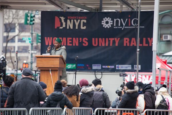 Manhattan, New York City. Saturday, January 19, 2019 Hundreds of people attended the third annual Women’s March at Foley Square Park in support of women’s rights. Credit: Photo by LoveIsAmor.com