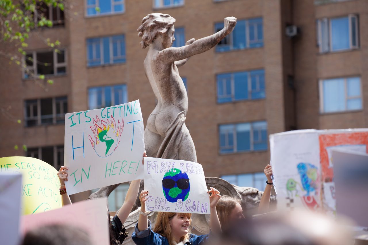 Friday, May 24th, 2019. New York City - Today was the 2nd Global Climate Strike. Hundreds of students, some teachers, parents and other people gathered at Columbus Circle and then marched to Times Square in Manhattan. They demanded that “NYC Mayor (and U. S. presidential candidate) Bill de Blasio follow the UK, Ireland and countless cities around the world who have declared a Climate Emergency.” More than 1 million students, teachers, parents, politicians and other people from around the world went on strike in protest of the climate crisis. Credit: Photo by LoveIsAmor.com