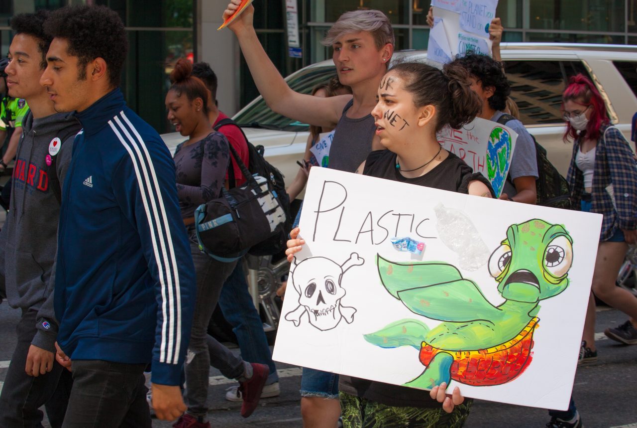 Friday, May 24th, 2019. New York City - Today was the 2nd Global Climate Strike. Hundreds of students, some teachers, parents and other people gathered at Columbus Circle and then marched to Times Square in Manhattan. They demanded that “NYC Mayor (and U. S. presidential candidate) Bill de Blasio follow the UK, Ireland and countless cities around the world who have declared a Climate Emergency.” More than 1 million students, teachers, parents, politicians and other people from around the world went on strike in protest of the climate crisis. Credit: Photo by LoveIsAmor.com