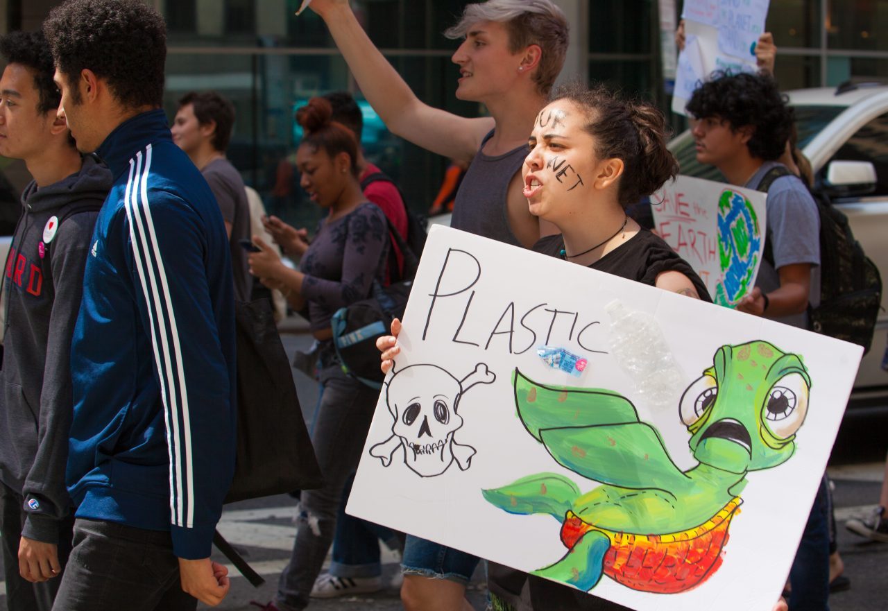 Friday, May 24th, 2019. New York City - Today was the 2nd Global Climate Strike. Hundreds of students, some teachers, parents and other people gathered at Columbus Circle and then marched to Times Square in Manhattan. They demanded that “NYC Mayor (and U. S. presidential candidate) Bill de Blasio follow the UK, Ireland and countless cities around the world who have declared a Climate Emergency.” More than 1 million students, teachers, parents, politicians and other people from around the world went on strike in protest of the climate crisis. Credit: Photo by LoveIsAmor.com