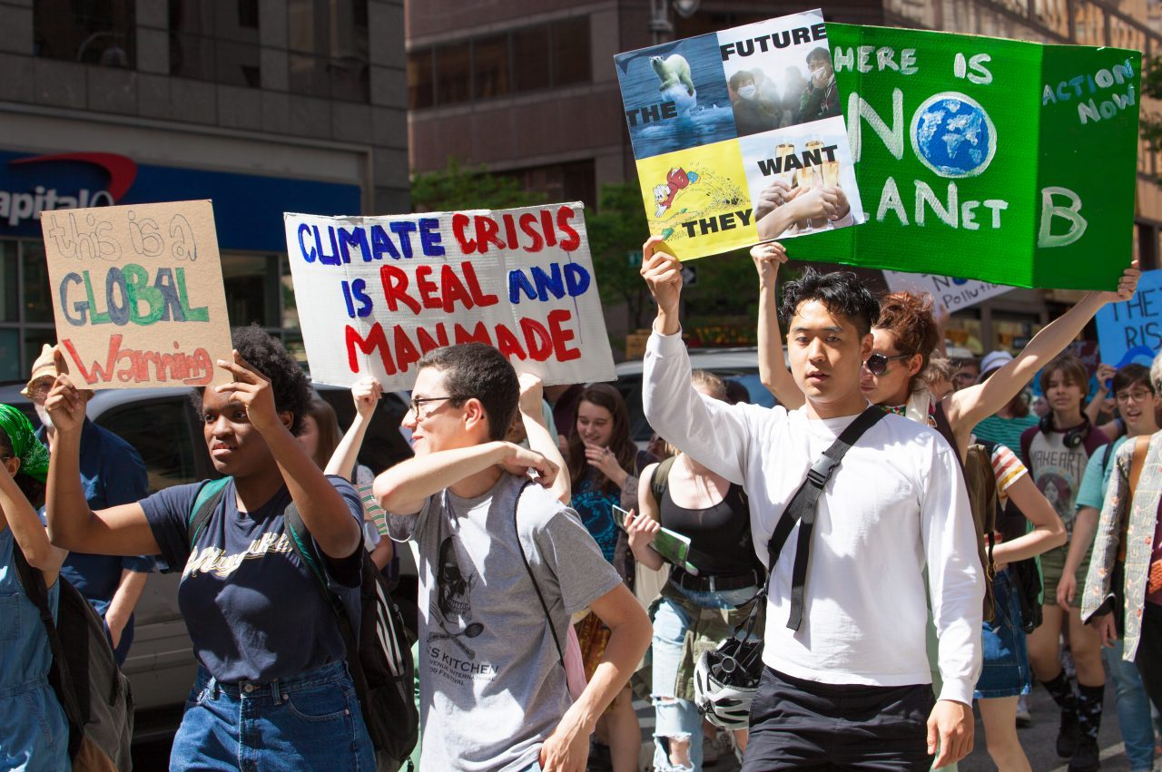 Friday, May 24th, 2019. New York City - Today was the 2nd Global Climate Strike. Hundreds of students, some teachers, parents and other people gathered at Columbus Circle and then marched to Times Square in Manhattan. They demanded that “NYC Mayor (and U. S. presidential candidate) Bill de Blasio follow the UK, Ireland and countless cities around the world who have declared a Climate Emergency.” More than 1 million students, teachers, parents, politicians and other people from around the world went on strike in protest of the climate crisis. Credit: Photo by LoveIsAmor.com