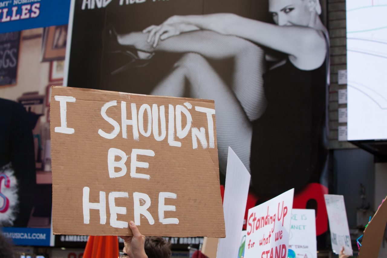 Friday, May 24th, 2019. New York City - Today was the 2nd Global Climate Strike. Hundreds of students, some teachers, parents and other people gathered at Columbus Circle and then marched to Times Square in Manhattan. They demanded that “NYC Mayor (and U. S. presidential candidate) Bill de Blasio follow the UK, Ireland and countless cities around the world who have declared a Climate Emergency.” More than 1 million students, teachers, parents, politicians and other people from around the world went on strike in protest of the climate crisis. Credit: Photo by LoveIsAmor.com