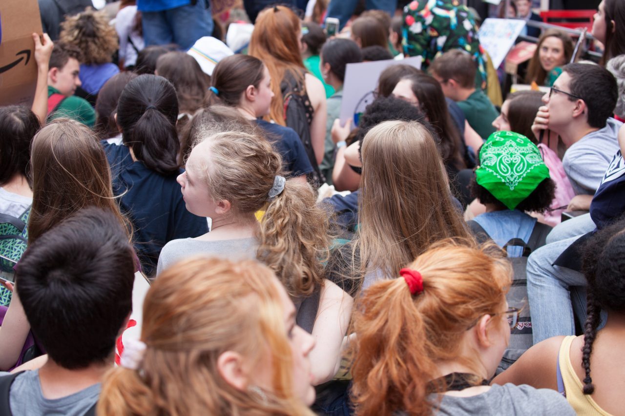 Friday, May 24th, 2019. New York City - Today was the 2nd Global Climate Strike. Hundreds of students, some teachers, parents and other people gathered at Columbus Circle and then marched to Times Square in Manhattan. They demanded that “NYC Mayor (and U. S. presidential candidate) Bill de Blasio follow the UK, Ireland and countless cities around the world who have declared a Climate Emergency.” More than 1 million students, teachers, parents, politicians and other people from around the world went on strike in protest of the climate crisis. Credit: Photo by LoveIsAmor.com