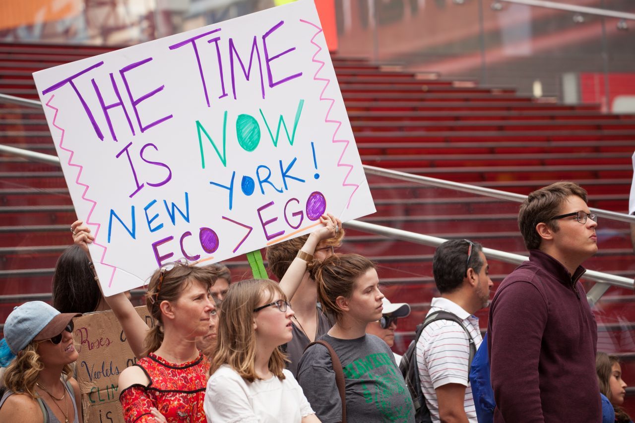 Friday, May 24th, 2019. New York City - Today was the 2nd Global Climate Strike. Hundreds of students, some teachers, parents and other people gathered at Columbus Circle and then marched to Times Square in Manhattan. They demanded that “NYC Mayor (and U. S. presidential candidate) Bill de Blasio follow the UK, Ireland and countless cities around the world who have declared a Climate Emergency.” More than 1 million students, teachers, parents, politicians and other people from around the world went on strike in protest of the climate crisis. Credit: Photo by LoveIsAmor.com