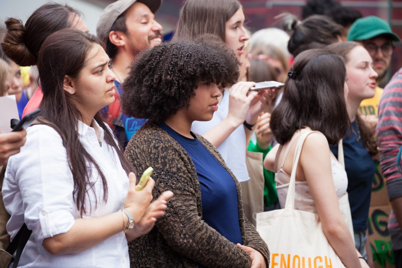 Friday, May 24th, 2019. New York City - Today was the 2nd Global Climate Strike. Hundreds of students, some teachers, parents and other people gathered at Columbus Circle and then marched to Times Square in Manhattan. They demanded that “NYC Mayor (and U. S. presidential candidate) Bill de Blasio follow the UK, Ireland and countless cities around the world who have declared a Climate Emergency.” More than 1 million students, teachers, parents, politicians and other people from around the world went on strike in protest of the climate crisis. Credit: Photo by LoveIsAmor.com