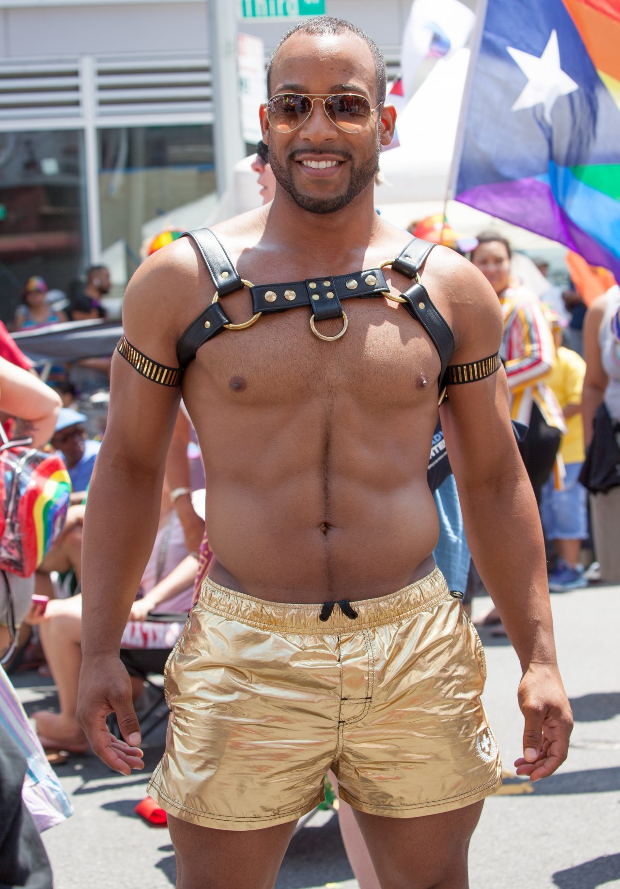 Sunday, June 23rd, 2019. Bronx, New York City - Today was the 1 Bronx World Pride Rally, March and Festival. Today people celebrated Bronx World Pride, Pride Month and the 50th anniversary of the Stonewall Rebellion. This handsome Latino man was one of the attendees who came to celebrate Bronx World Pride, Pride Month and the 50th anniversary of the Stonewall rebellion. Credit: Photo by LoveIsAmor.com