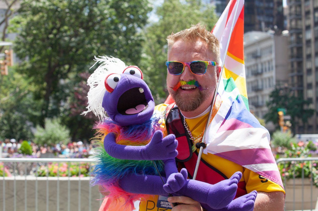 Sunday, June 30th, 2019. New York City - Man at the NYC Pride March. The 50th anniversary of the Stonewall Rebellion was on Friday, June 28th, 2019. People from around the world came to New York City to celebrate. Credit: Photo by LoveIsAmor.com