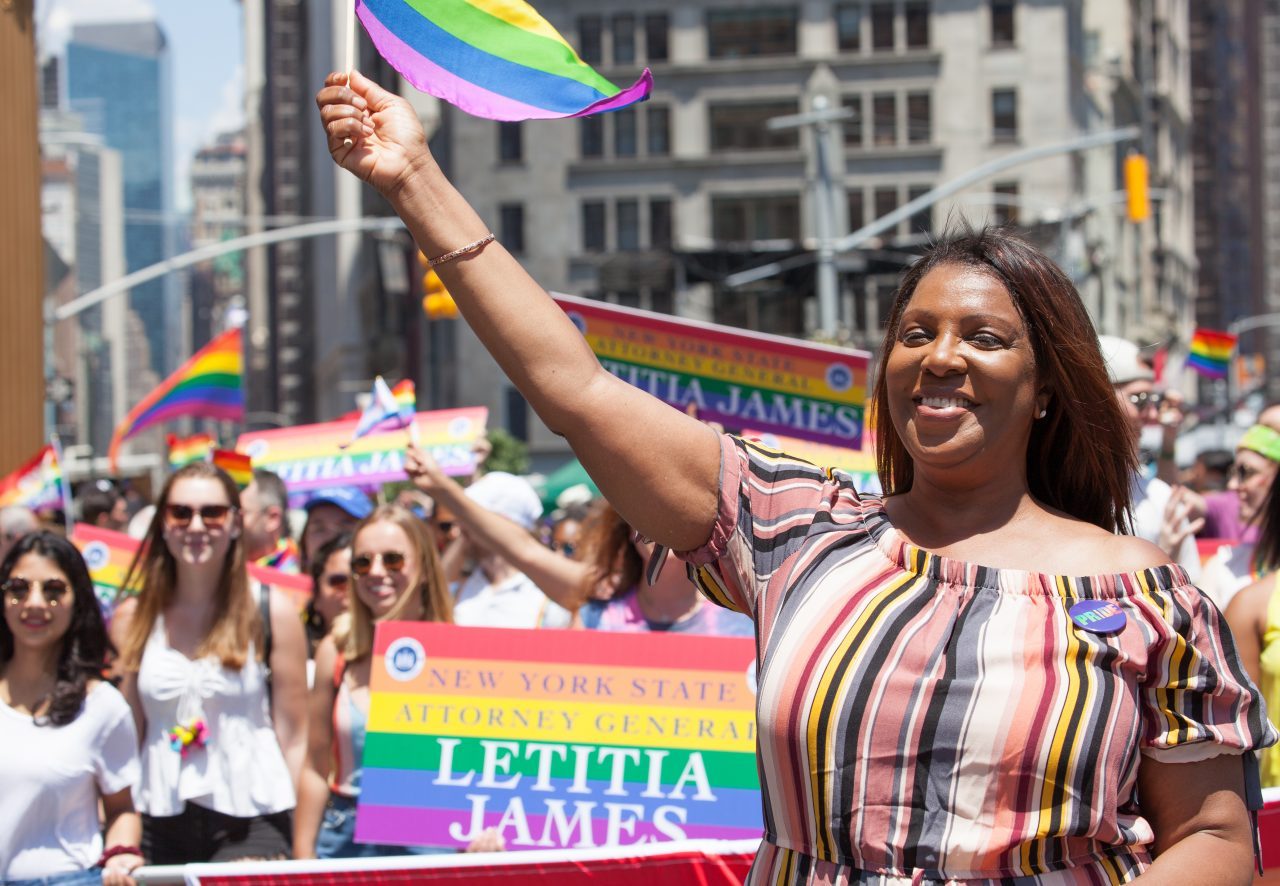 Sunday, June 30th, 2019. New York City - New York State Attorney General Letitia "Tish" James at the NYC Pride March. The 50th anniversary of the Stonewall Rebellion was on Friday, June 28th, 2019. People from around the world came to New York City to celebrate. Credit: Photo by LoveIsAmor.com