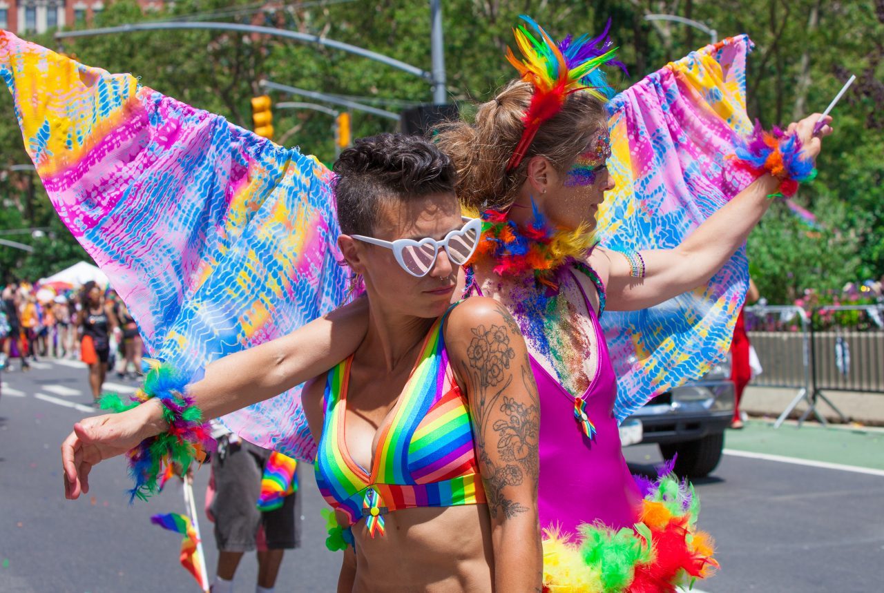 Sunday, June 30th, 2019. New York City - Women at the NYC Pride March. The 50th anniversary of the Stonewall Rebellion was on Friday, June 28th, 2019. People from around the world came to New York City to celebrate. Credit: Photo by LoveIsAmor.com